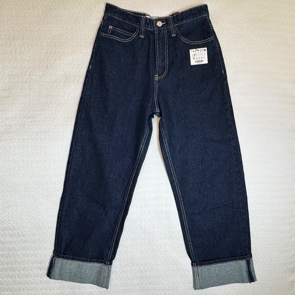 NWT Bershka Men’s Baggy Jeans Turned-up Hems Blue Size 29 - Picture 7 of 15